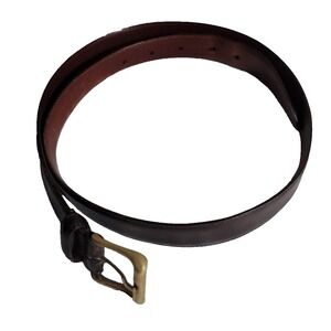 Coach Belt Mens 38 Brown Leather Solid Brass Buckle Classic Dress 6960